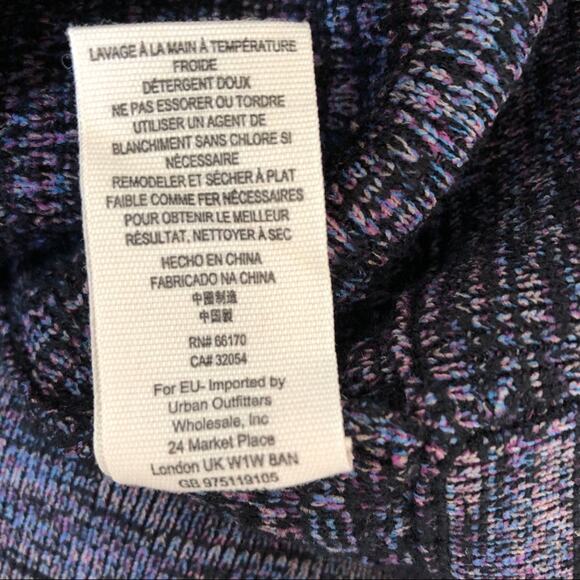 Free People Sweater Women Medium Heather Dark Purple Bomber Jacket Zip Front - Picture 10 of 16